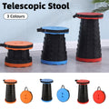 Premium Red Portable Telescopic Folding Stool Compact Retractable Travel Chair
