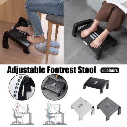 Adjustable Office Foot Rest Stool - Ergonomic Leg Support in White