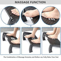 Premium White Adjustable Office Foot Rest Pedal Stool with Massage Rollers