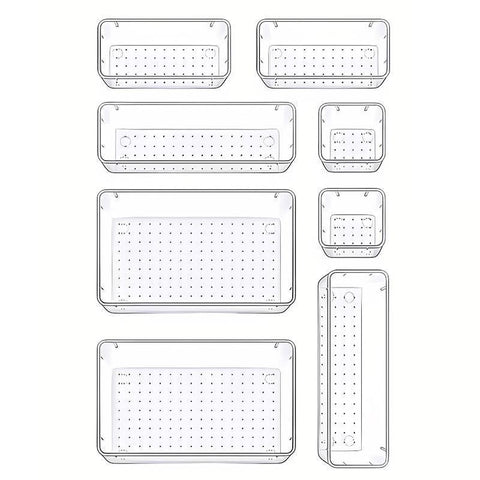 Transparent Plastic Drawer Organiser Set Multifunctional Desktop Storage Box - 13PCS - SuperSaverAU - view 1
