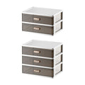 Premium 2 Tier Cosmetic Storage Organiser with Clear Drawers & Gold Handles