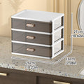 Premium 2 Tier Cosmetic Storage Organiser with Clear Drawers & Gold Handles