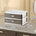 Premium 2 Tier Cosmetic Storage Organiser with Clear Drawers & Gold Handles