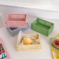 Premium 4 Pack Collapsible Plastic Desktop Storage Baskets Organiser