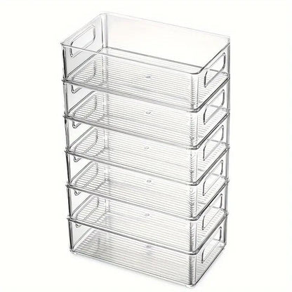 6 Transparent Refrigerator Organizer Boxes for Kitchen Storage