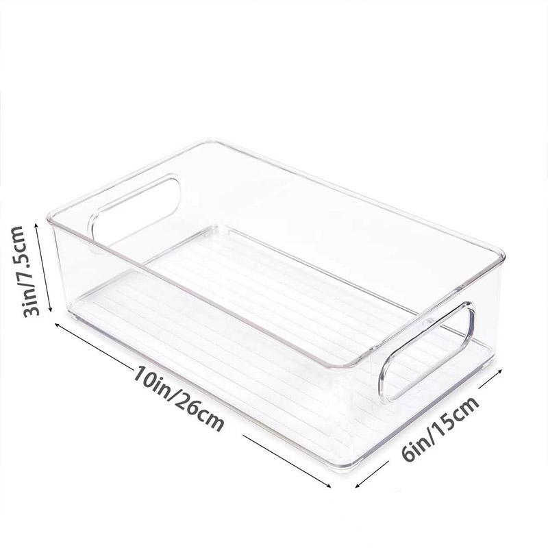 6 Transparent Refrigerator Organizer Boxes for Kitchen Storage