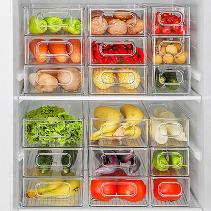 6 Transparent Refrigerator Organizer Boxes for Kitchen Storage
