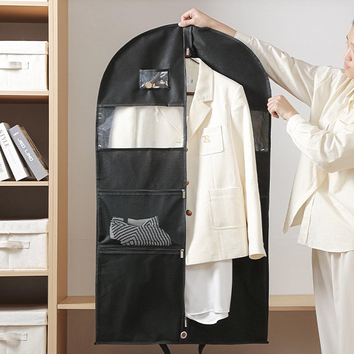 Durable 2pcs Hanging Closet Garment Dust Cover Storage Bag Clothes Protector 150CM - SuperSaverAU - view 3