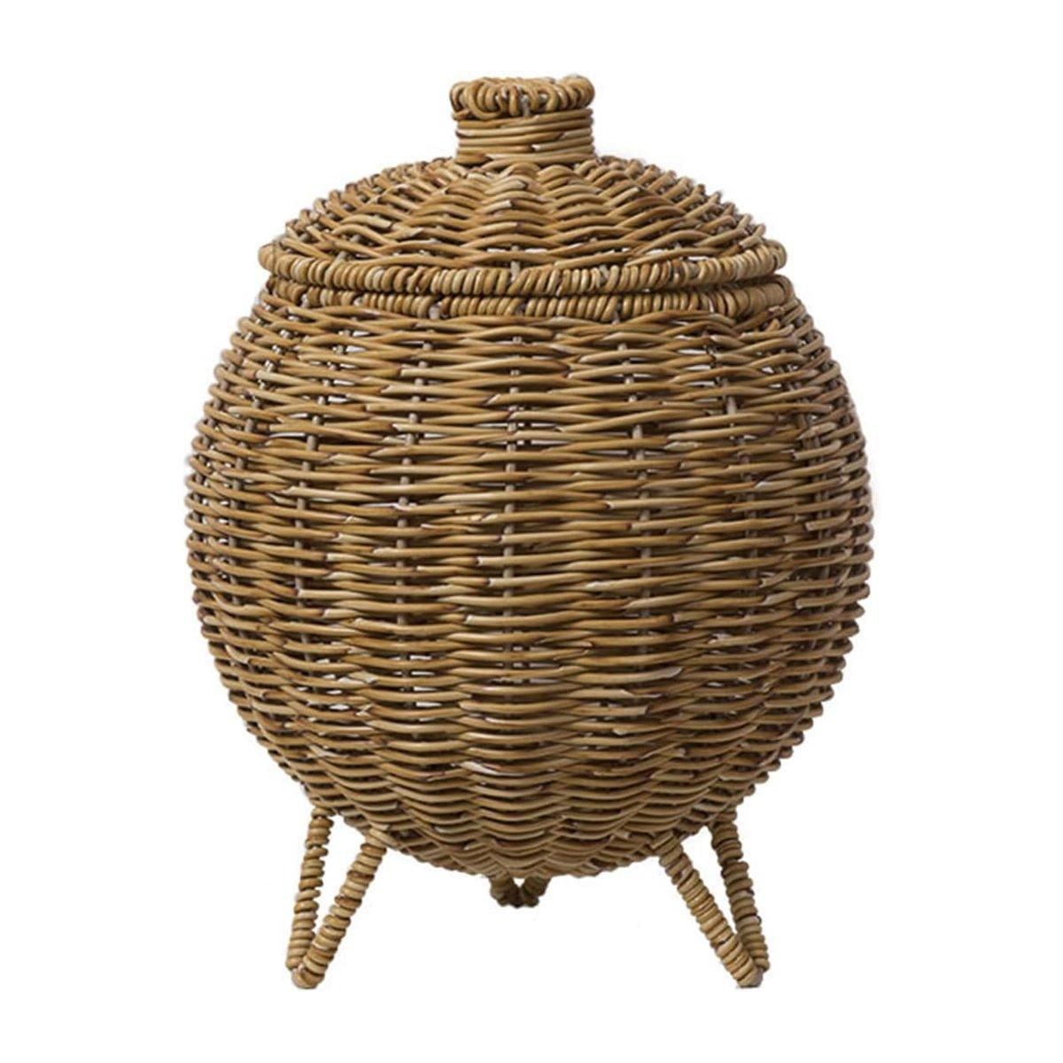Hand-Woven Storage Basket with Lid - Rustic Organizer