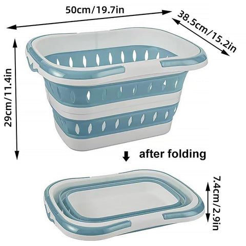 Premium Large Folding Laundry Basket – Blue