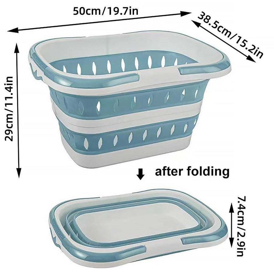 Premium Large Folding Laundry Basket – Blue