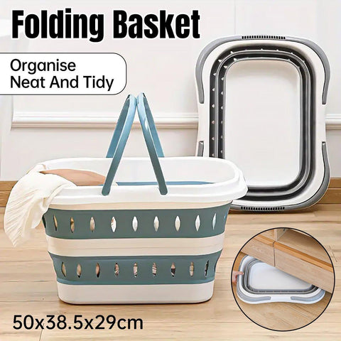 Premium Large Folding Laundry Basket – Grey