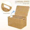 Rattan Woven Storage Basket with Lid, 28 x 18.5 x 16.5 cm, Portable & Durable - SuperSaverAU - view 2