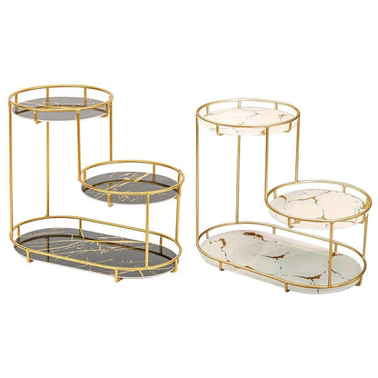 Round Multi-Tier Metal Storage Rack - 30cm x 11.8in, Elegant Black Design