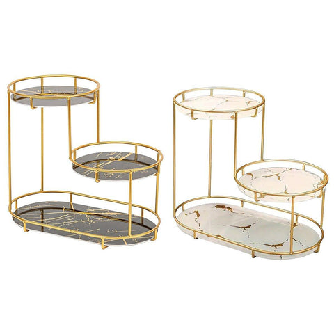 Round Multi-Tier Metal Storage Rack - 30cm x 11.8in, Elegant Black Design - SuperSaverAU - view 1
