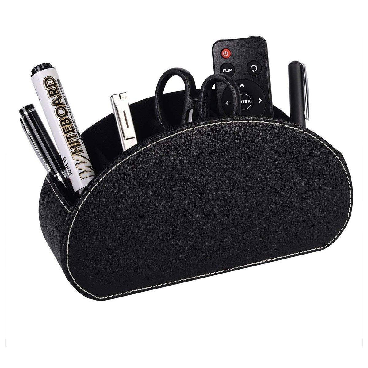 PU Leather Desktop Organizer with 5 Compartments for Office and Home