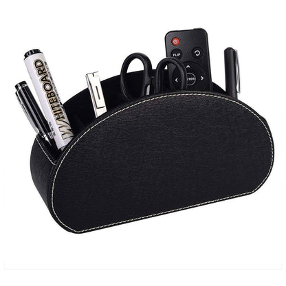 PU Leather Desktop Organizer with 5 Compartments for Office and Home