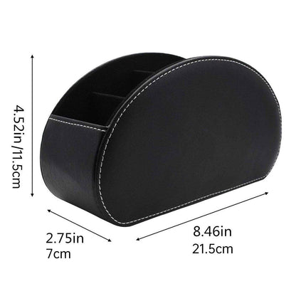 PU Leather Desktop Organizer with 5 Compartments for Office and Home