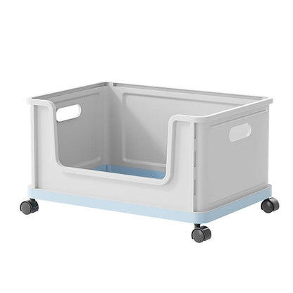 Movable Under Desk Book Storage Box with Wheels - Blue