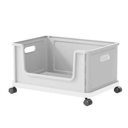 Movable Under Desk Book Storage Box with Wheels - Blue
