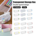Premium 3pcs Clear 2-Layer Plastic Desktop Storage Boxes Yellow Latch 20.5cm