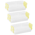 Premium 3pcs Clear 2-Layer Plastic Desktop Storage Boxes Yellow Latch 20.5cm