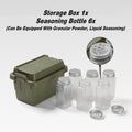 Premium Portable Spice Bottle Set – Army Green 7 Piece