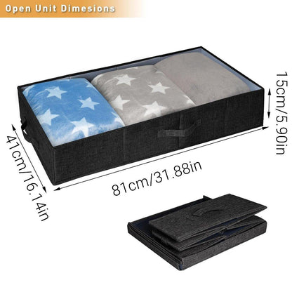 Black Foldable Storage Boxes 31.88 x 16.14 x 5.9 inches, 2PCS with Lid