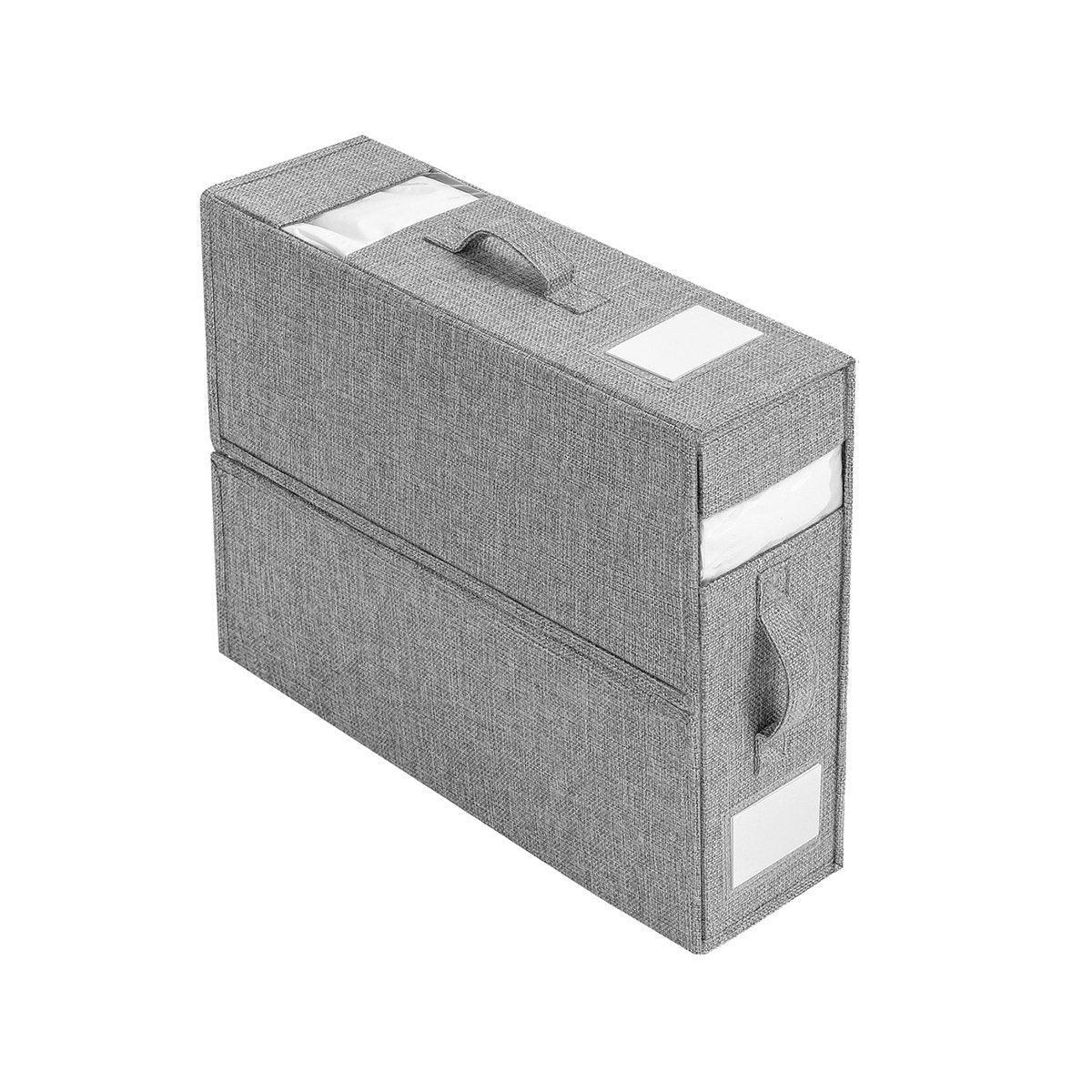 Fabric Storage Box Set Bedding Organizer Closet Blanket Quilt Storage Containers - Black