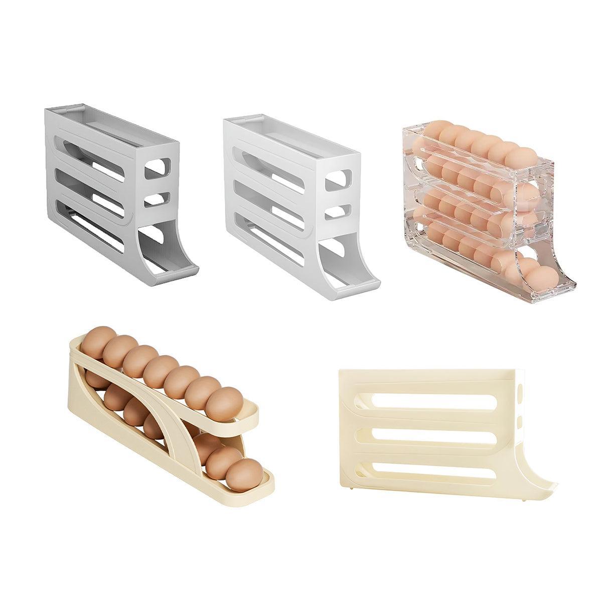 Premium Automatic Scrolling Egg Holder – Beige 2-Tier