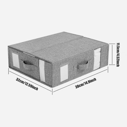 Fabric Storage Box Set Bedding Organizer Closet Blanket Quilt Storage Containers - Grey
