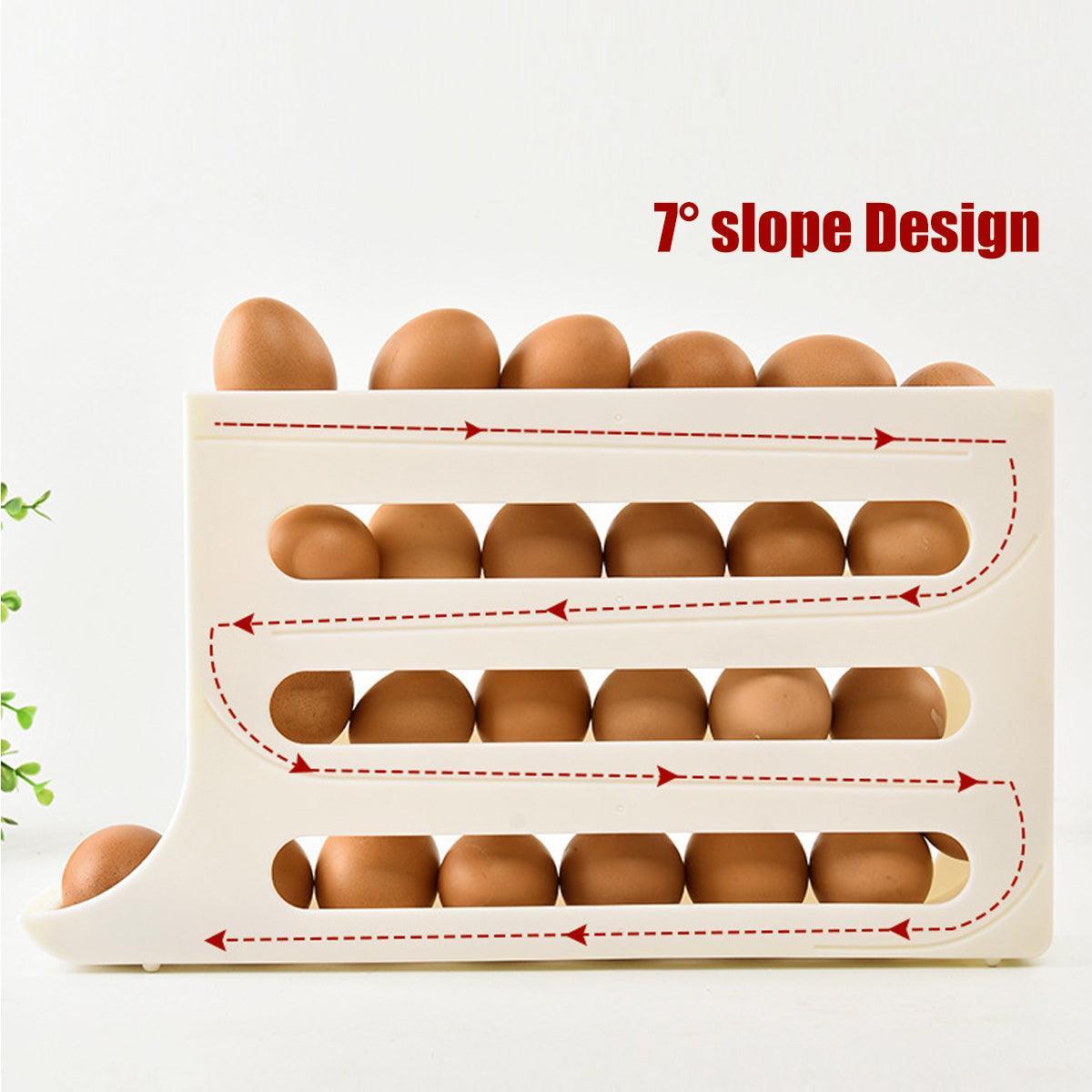 Premium Automatic Scrolling Egg Holder – Grey 4-Tier