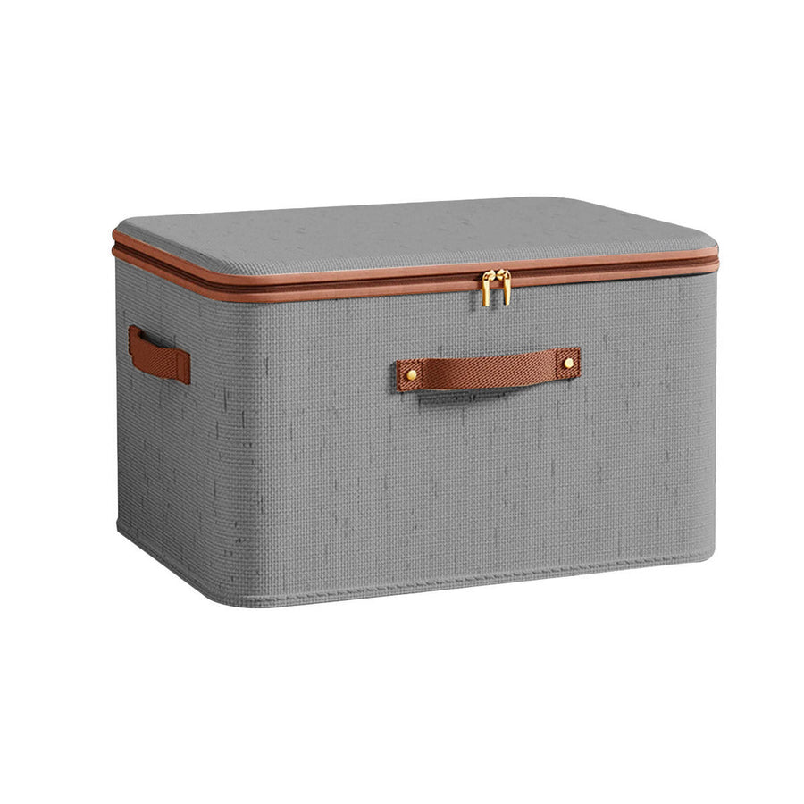 Premium Foldable Clothing Storage Box – Grey with Cover