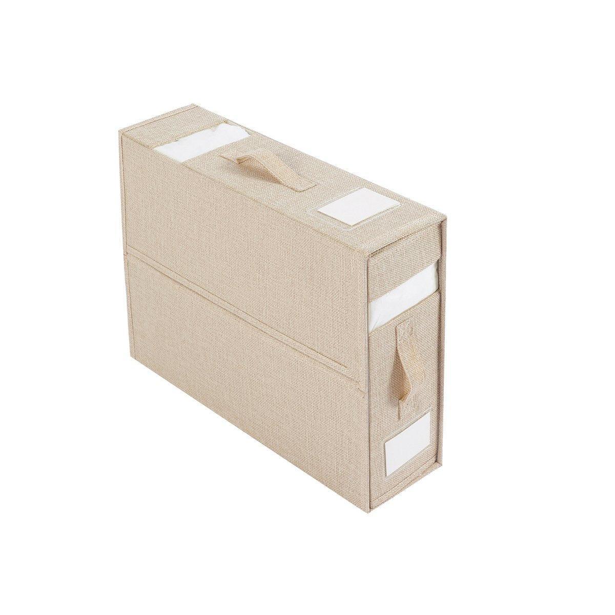 Fabric Storage Box Set Bedding Organizer Closet Blanket Quilt Storage Containers - White - SuperSaverAU - view 9