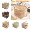 Portable Fabric Storage Basket Korean Pastoral Style Organizer for Home Sundries - Floral2 - SuperSaverAU - view 1