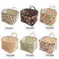 Portable Fabric Storage Basket Korean Pastoral Style Organizer for Home Sundries - Floral2 - SuperSaverAU - view 3