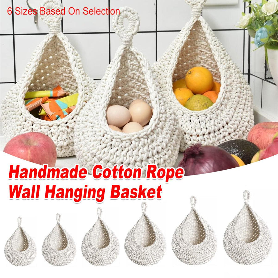 Premium Cotton Rope Wall Hanging Storage Basket – Max 35 x 30cm