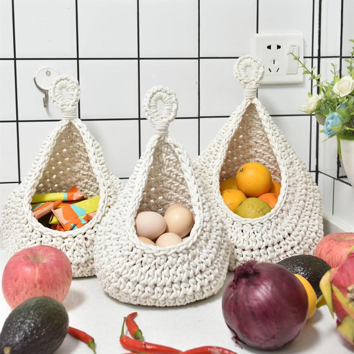 Premium Cotton Rope Wall Hanging Storage Basket – XL 33 x 27cm