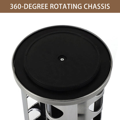 Stainless Steel 360° Rotating Spice Rack with 12 Glass Jars