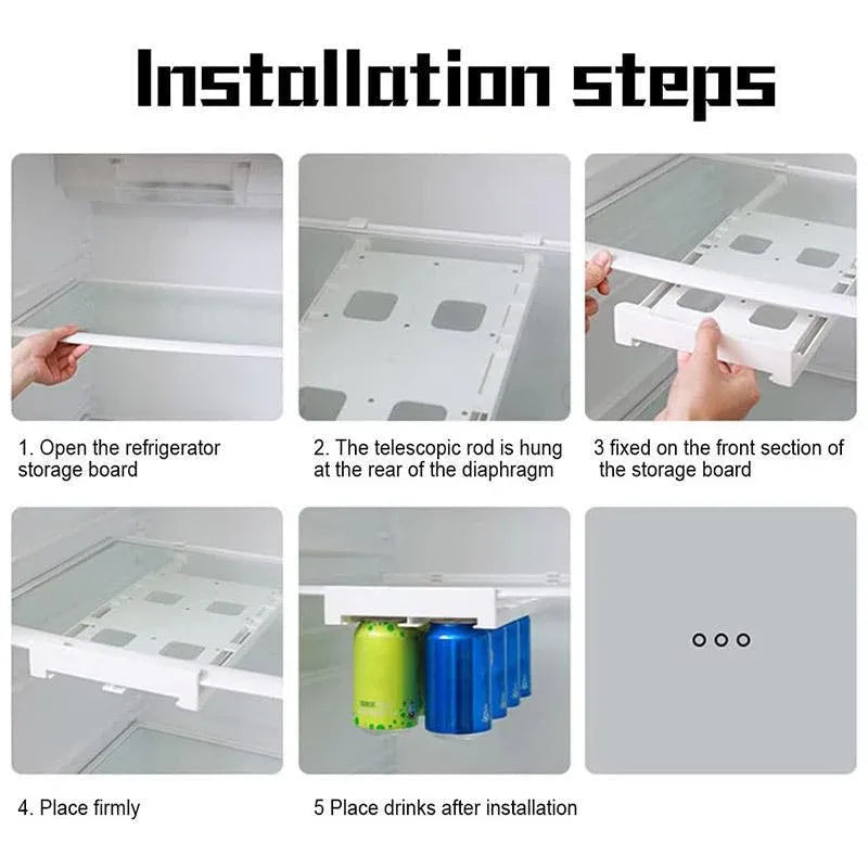 Premium Refrigerator Hanging Can Organiser – 8 Can Capacity