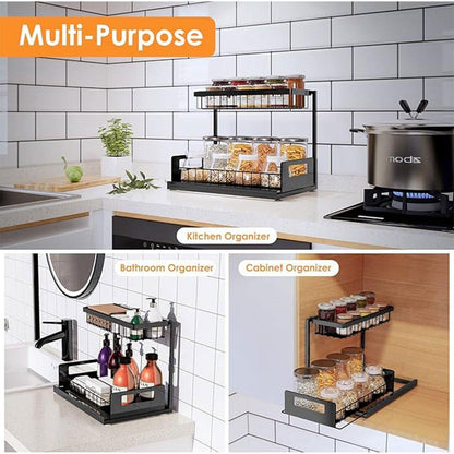 Removable Kitchen Storage Rack with Drawer Basket Organizer