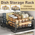 Premium White Pull Out Kitchen Cabinet Storage Rack Basket 40x30x13cm