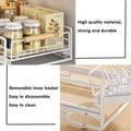 Premium White Pull Out Kitchen Cabinet Storage Rack Basket 40x30x13cm