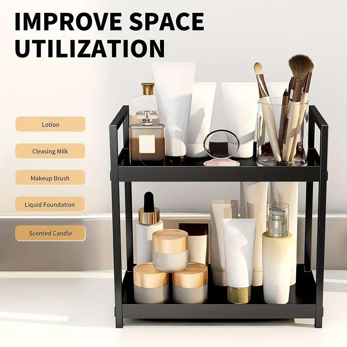 Premium Multi-Layer Cosmetic Storage Rack – White