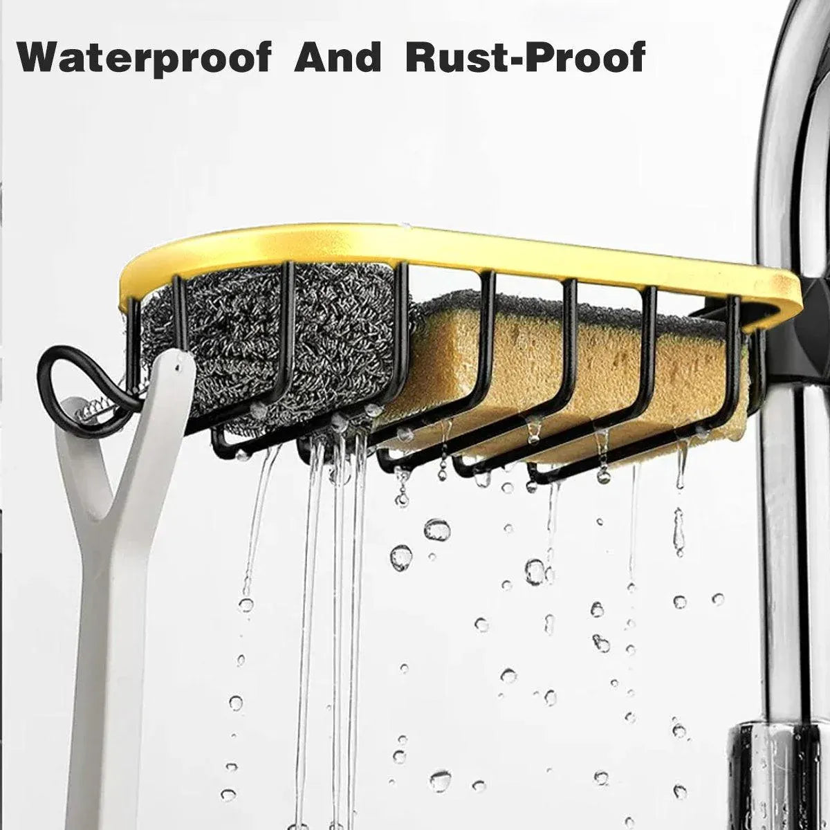 Premium Stainless Steel Adjustable Faucet Sink Shelf 180 Degree Drainage Rack
