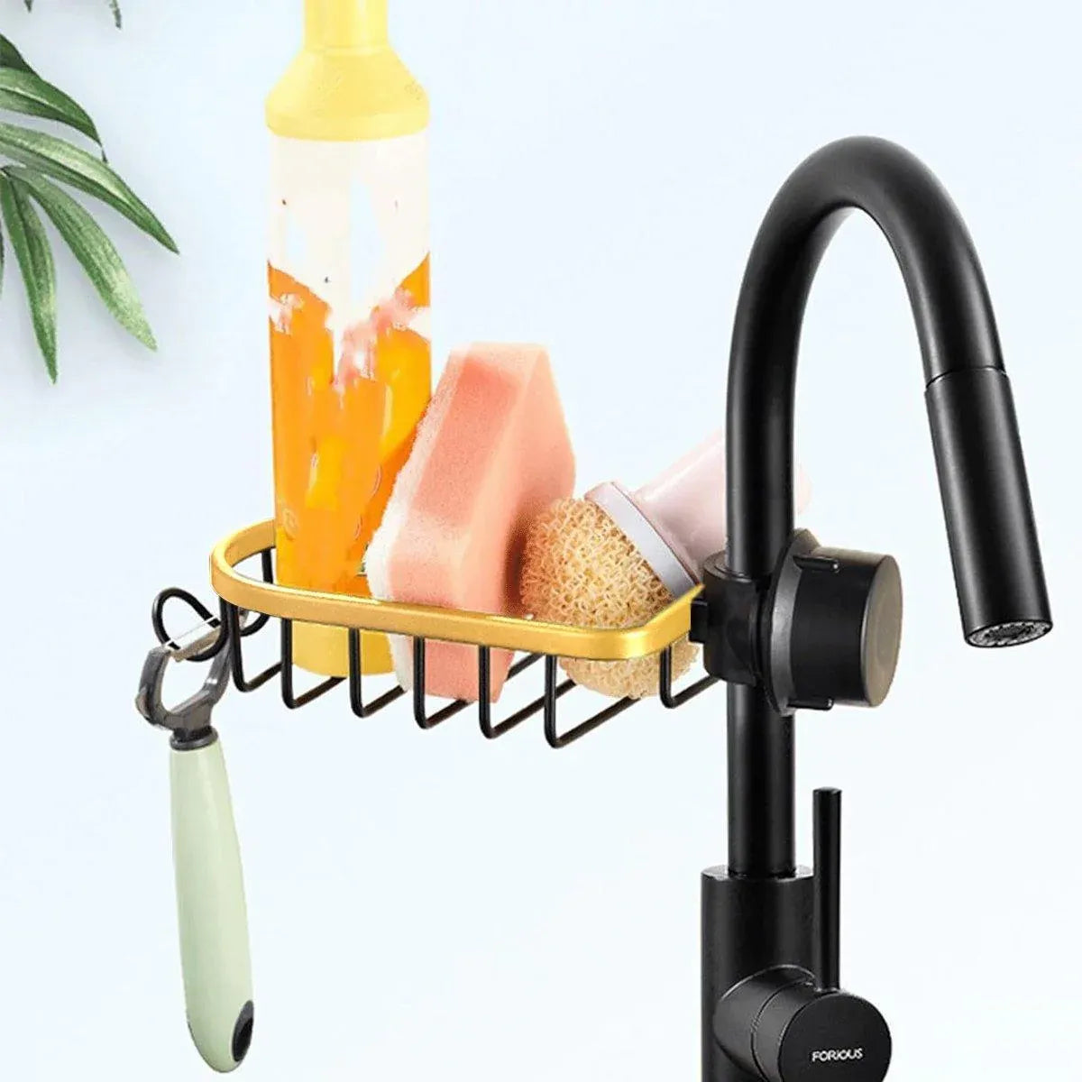 Premium Stainless Steel Adjustable Faucet Sink Shelf 180 Degree Drainage Rack