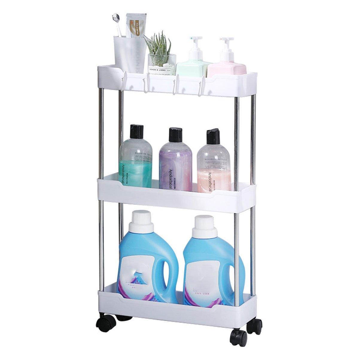 Multi Layer Rolling Storage Cart Kitchen Bathroom Organizer Shelf with Wheels - 4-Black - SuperSaverAU - view 6