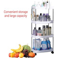 Multi Layer Rolling Storage Cart Kitchen Bathroom Organizer Shelf with Wheels - 4-White - SuperSaverAU - view 4
