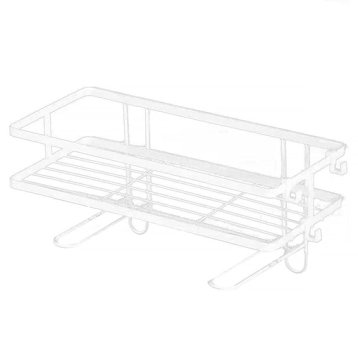 Storage Rack 1Tier Space Saver Over The Toilet Steel Bathroom Shelf Organizer - White