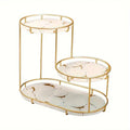 Round Multi-Tier Metal Storage Rack - 30cm & 17cm, Elegant Design for Bathroom & Kitchen - SuperSaverAU - view 5